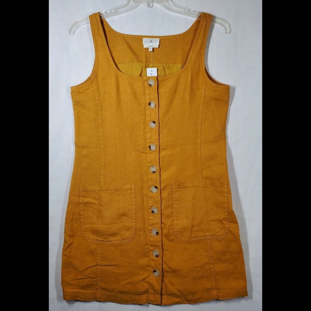 LOFT Lou & Grey Dress Linen Tank Golden Maple Size Small 38" bust NWT